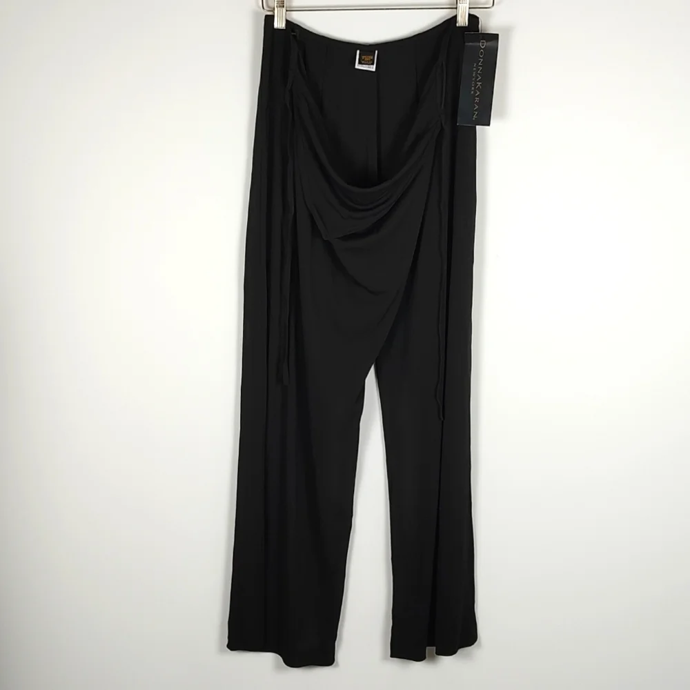 🔥HP🔥 Donna Karan NY 🔥 Black Label Front Bow Tie Closure Pants Medium 90's NWT - Picture 7 of 14